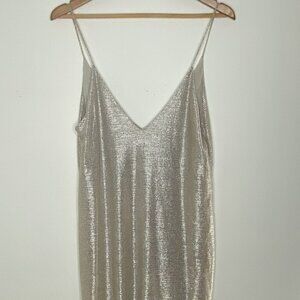 Zara BW Collection - Thin Strap, Short, Light Rose Gold, Shimmer, Dress - Size M